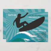 Invitation au surfeur Silhouette (Devant / Derrière)