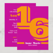 Invitation au Sweet sixteen de mood (Devant / Derrière)