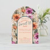 Invitation au sweet sixteen floral (Debout devant)