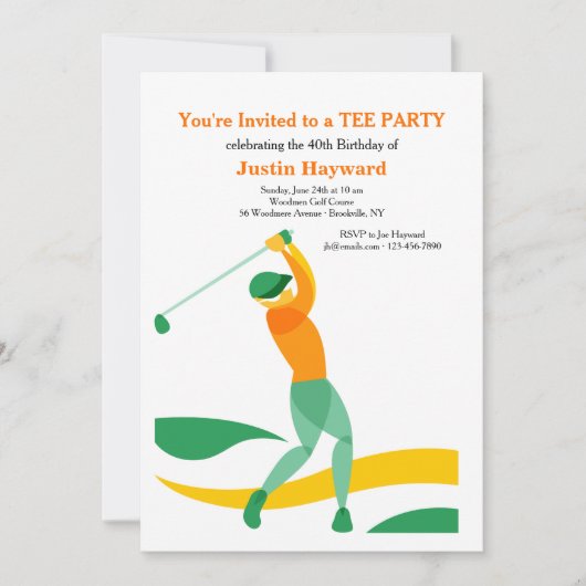 Invitation au swing de golf (Devant)