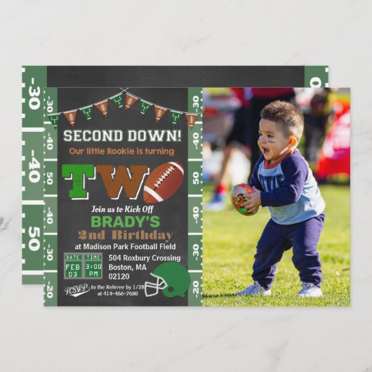 Invitation au tableau de bord de la partie de foot (Devant / Derrière)