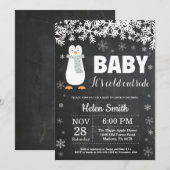 Invitation au tableau de bord du Baby shower d'hiv (Devant / Derrière)