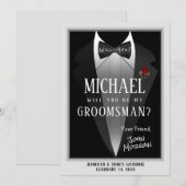 Invitation au témoin de mariage en smoking (Devant / Derrière)