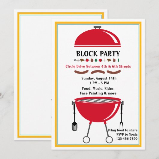 Invitation au temps BBQ (Devant / Derrière)