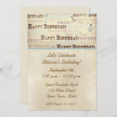 Invitation au texte d'anniversaire (Devant / Derrière)