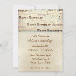 Invitation au texte d'anniversaire