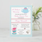 Invitation au thé baby shower (Debout devant)