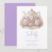 Invitation au thé d'anniversaire (Devant / Derrière)