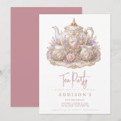Invitation au thé d'anniversaire (Devant / Derrière)