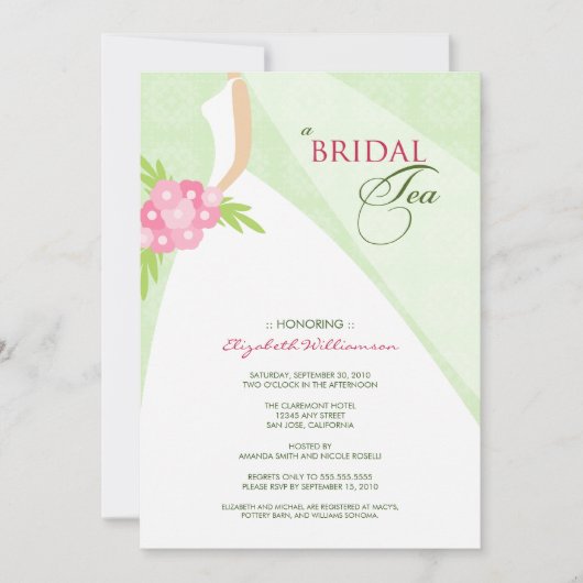 Invitation au thé de la mariée en tenue Mariage (v (Devant)