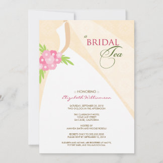 Invitation au thé de la mariée Mariage (pêche)