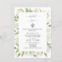 Invitation au thé de la nuptiale florale blanche