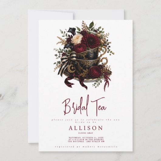 Invitation au thé de mariage (Devant)