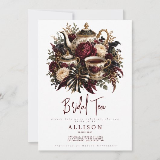 Invitation au thé de mariage (Devant)