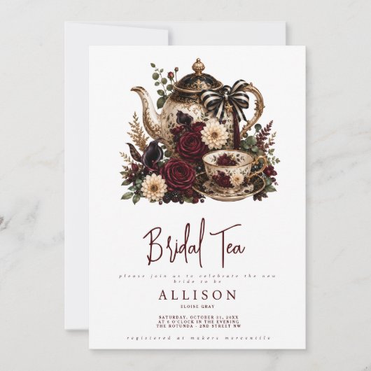 Invitation au thé de mariage (Devant)