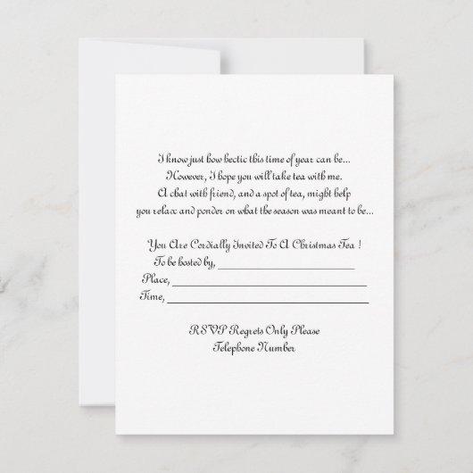 Invitation au thé de Noël... (Dos)