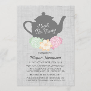 Invitation au thé élégant Théière