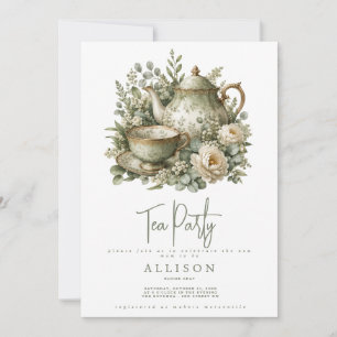 Invitation au thé pour Baby Shower