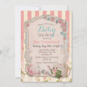 Invitation au thé vintage Baby shower floral (Devant)