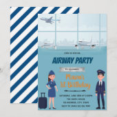 Invitation au thème d'anniversaire d'avion Aiways (Devant / Derrière)