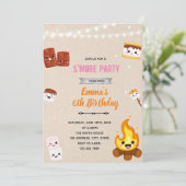 Invitation au thème de camp de filles avec smore (Debout devant)