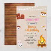 Invitation au thème de camp de filles avec smore (Devant / Derrière)