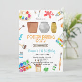 Invitation au thème de fête de peinture de poterie (Debout devant)