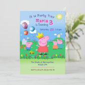Invitation au thème de la cochonne rose. Fête d'en (Debout devant)