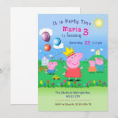 Invitation au thème de la cochonne rose. Fête d'en (Devant / Derrière)