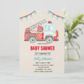Invitation au thème de la douche de bébé pompier d (Debout devant)