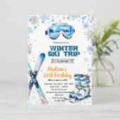 Invitation au thème de la fête de ski d'hiver (Debout devant)