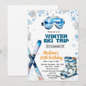 Invitation au thème de la fête de ski d'hiver (Devant / Derrière)