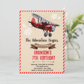 Invitation au thème de l'avion vintage (Debout devant)