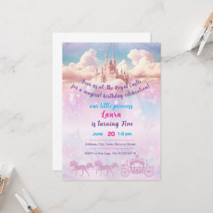 Invitation au thème de petite princesse. Fête pour