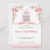 Invitation au thème de petite princesse. Fête pour (Devant)