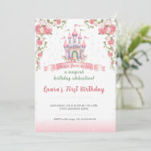 Invitation au thème de petite princesse. Fête pour (Debout devant)