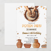 Invitation au thème de soirée poterie (Devant / Derrière)