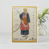 Invitation au timbre grec Vintage (Debout devant)