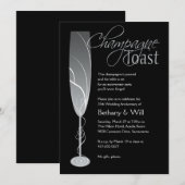 Invitation au toast au champagne argenté (Devant / Derrière)
