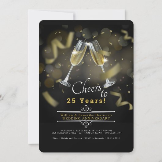 Invitation au toast d'anniversaire de mariage (Devant)