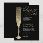 Invitation au toast de champagne doré (Devant / Derrière)