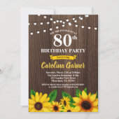 Invitation au tournesol 80e anniversaire. Tout âge (Devant)