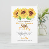 Invitation au tournesol jaune 80e anniversaire (Debout devant)