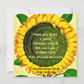 Invitation au tournesol Vintage (Dos)