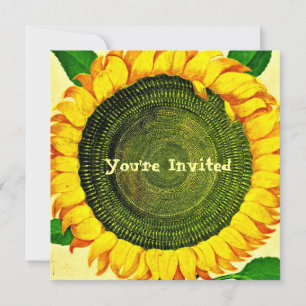 Invitation au tournesol Vintage