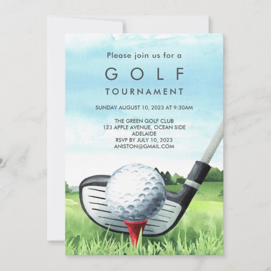 Invitation au tournoi de golf (Devant)