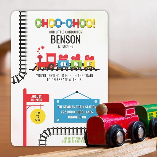Invitation au train pour le premier anniversaire