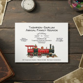 Invitation au Train Rouge de Réunion de Famille