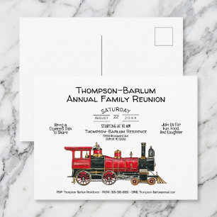 Invitation au Train Rouge de Réunion de Famille