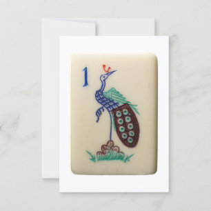 Invitation au tuile de Mahjong Peacock